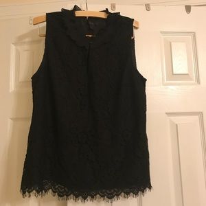 J. Crew Black Lace Sleeveless Blouse